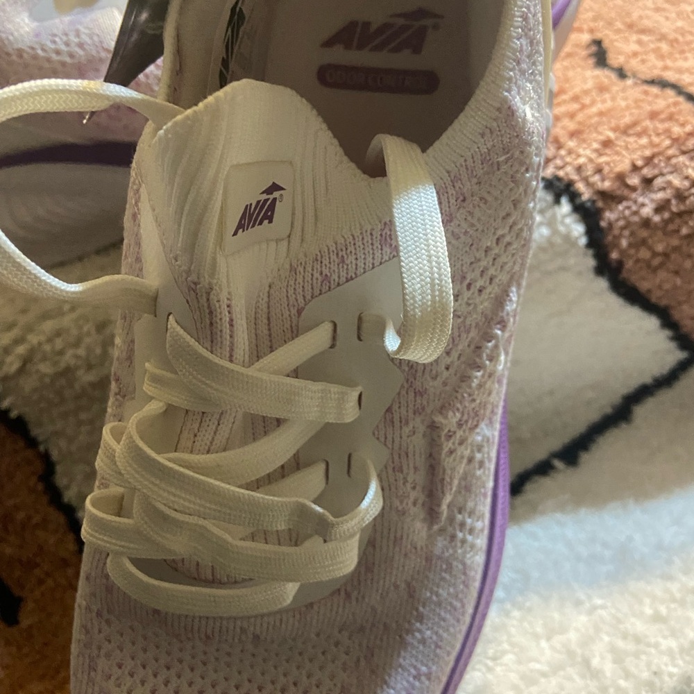 Avia Women's Cream and Purple Sneakers